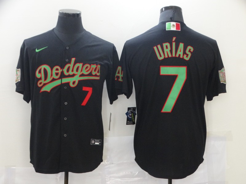 Dodgers 7 Julio Urias Black World Series Nike Cool Base Jersey