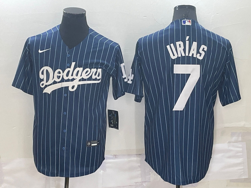 Dodgers 7 Julio Urias Blue Nike Throwback Cool Base Jersey