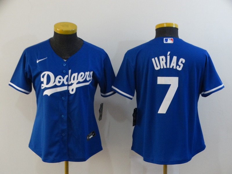 Dodgers 7 Julio Urias Royal Women 2020 Nike Cool Base Jersey