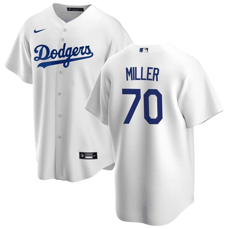 Dodgers 70 Bobby Miller White Nike Cool Base Jersey