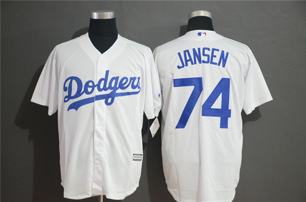 Dodgers 74 Kenley Jansen White Cool Base Jersey