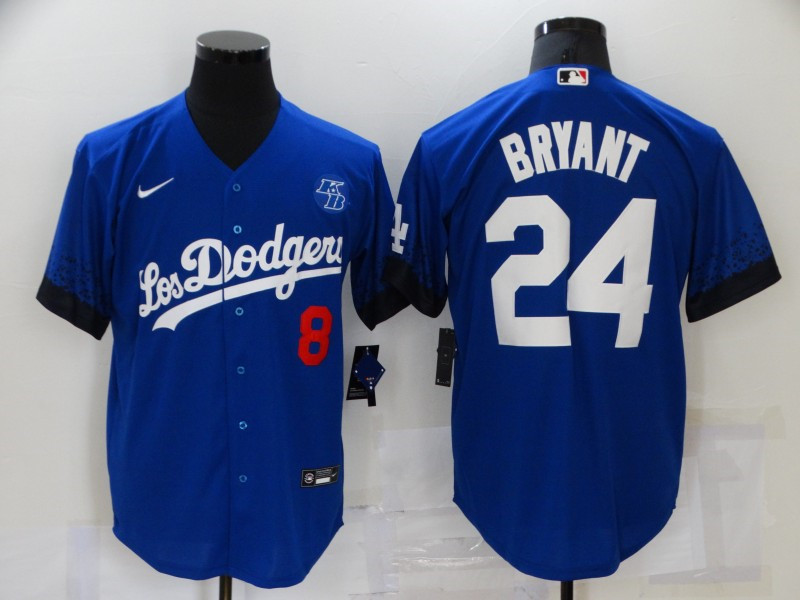 Dodgers 8 & 24 Kobe Bryant Royal 2021 City Connect Cool Base Jersey