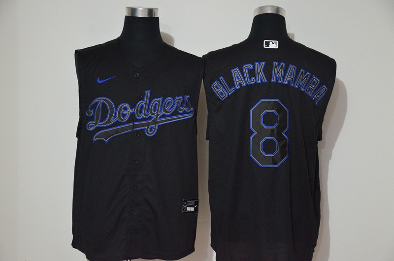 Dodgers 8 Black Mamba Black Nike Cool Base Sleeveless Jersey