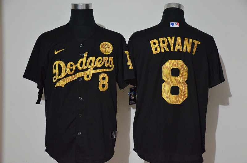 Dodgers 8 Kobe Bryant Black Gold 2020 Nike KB Cool Base Jersey