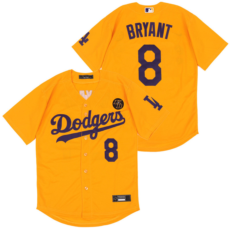 Dodgers 8 Kobe Bryant Yellow 2020 Nike KB Cool Base Jersey