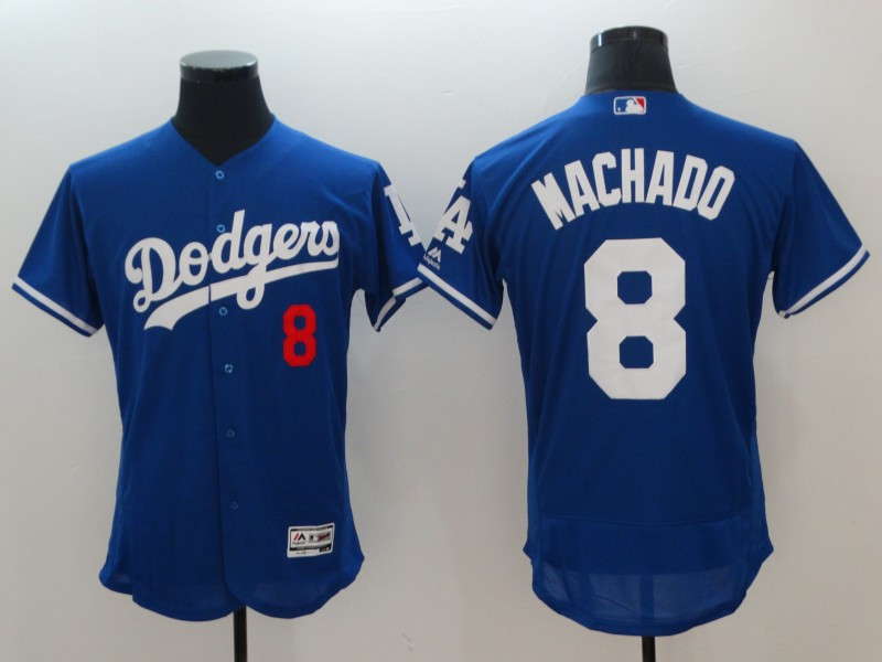 Dodgers 8 Manny Machado Royal Flexbase Jersey