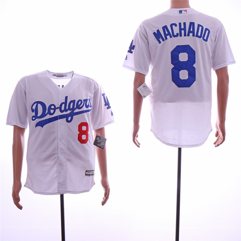 Dodgers 8 Manny Machado White Cool Base Jersey