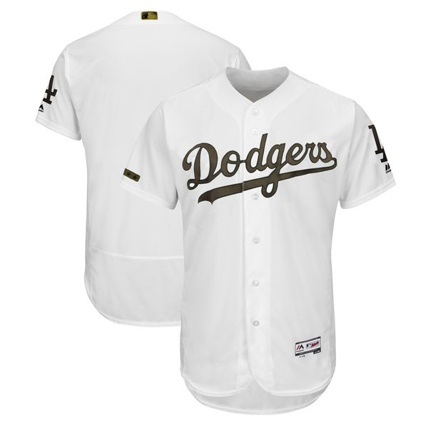 Dodgers Blank White 2018 Memorial Day Flexbase Jersey