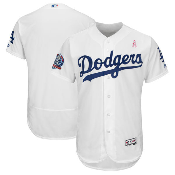 Dodgers Blank White 2018 Mother's Day Flexbase Jersey