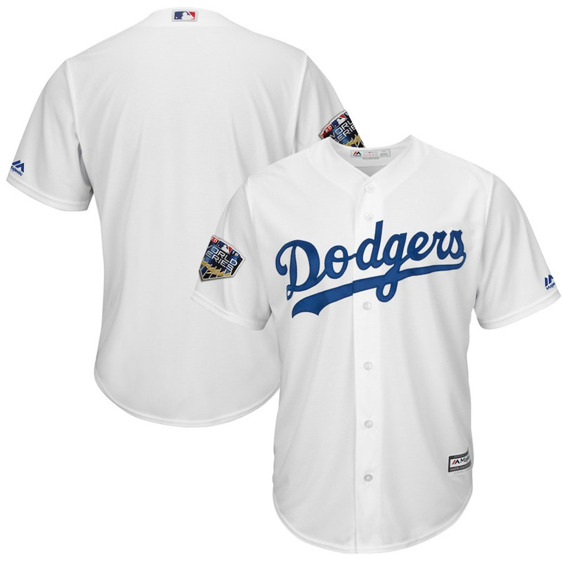 Dodgers Blank White 2018 World Series Cool Base Team Jersey