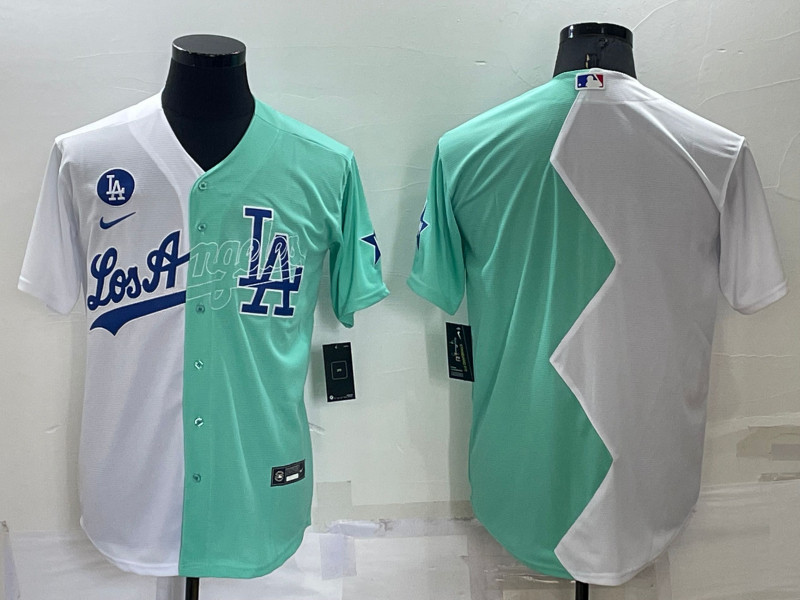 Dodgers Blank White Green Nike Split 2022 MLB All Star Jersey