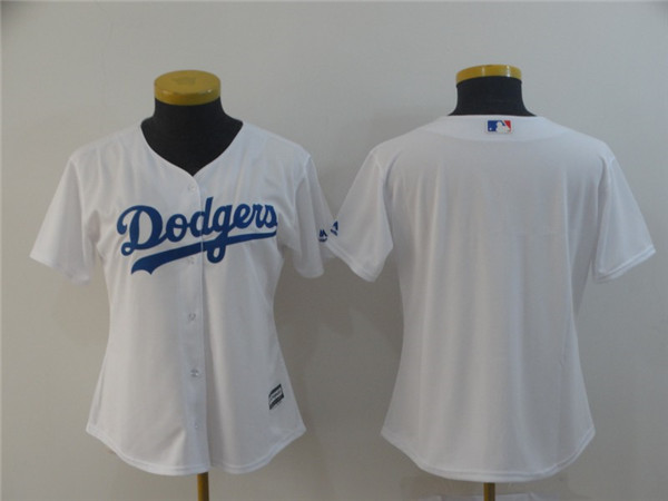 Dodgers Blank White Women Cool Base Jersey