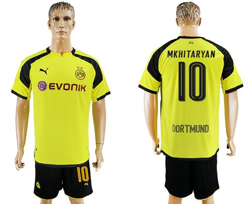 Dortmund 10 Mkhitaryan European Away Soccer Club Jersey
