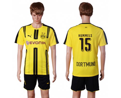 Dortmund 15 Hummels Home Soccer Club Jersey