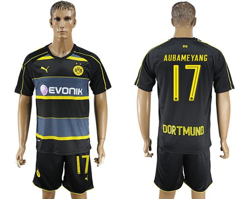 Dortmund 17 Aubameyang Away Soccer Club Jersey