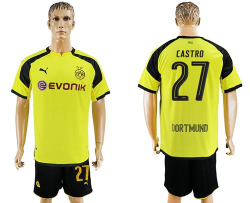Dortmund 27 Castro European Away Soccer Club Jersey