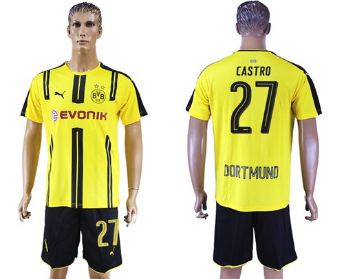 Dortmund 27 Castro Home Soccer Club Jersey