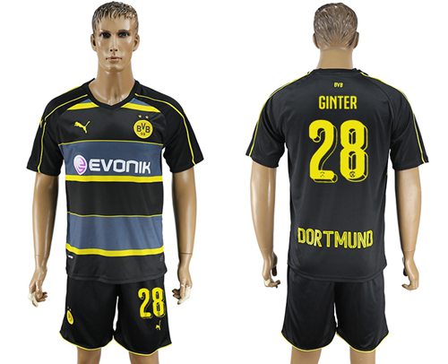 Dortmund 28 Ginter Away Soccer Club Jersey