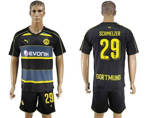Dortmund 29 Schmelzer Away Soccer Club Jersey