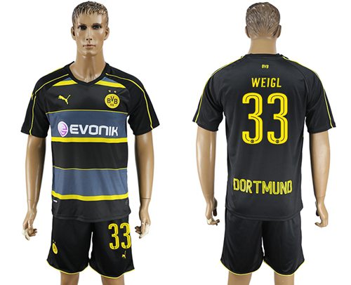 Dortmund 33 Weigl Away Soccer Club Jersey