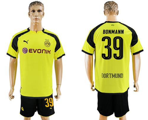 Dortmund 39 Bonmann European Away Soccer Club Jersey