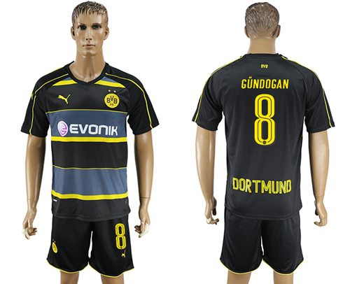 Dortmund 8 Gundogan Away Soccer Club Jersey