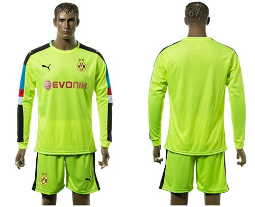 Dortmund Blank Green Long Sleeves Goalkeeper Soccer Country Jersey