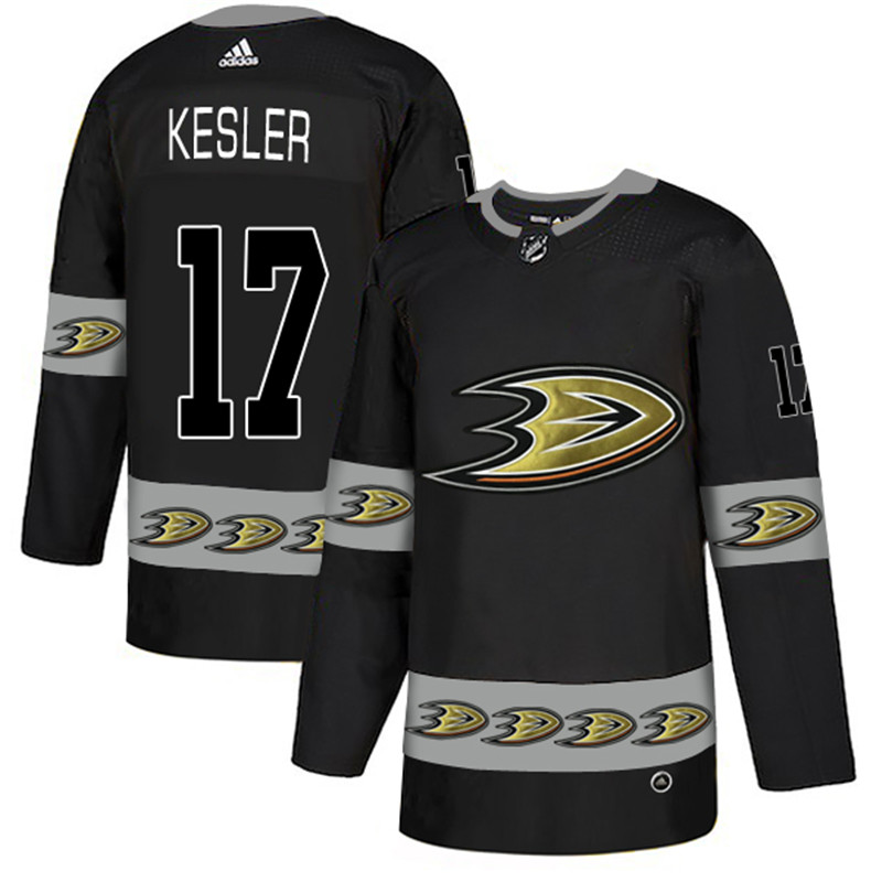 Ducks 17 Ryan Kesler Black Team Logos Fashion  Jersey