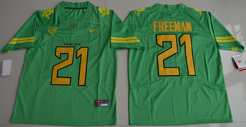 Ducks 21 Devonta Freeman Green Limited Stitched NCAA Jersey