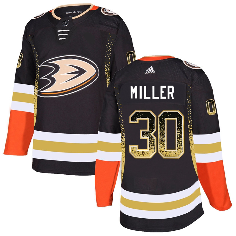 Ducks 30 Ryan Miller Black Drift Fashion  Jersey