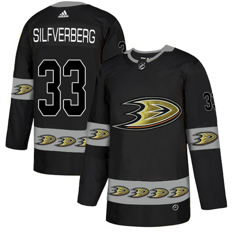 Ducks 33 Jakob Silfverberg Black Team Logos Fashion  Jersey