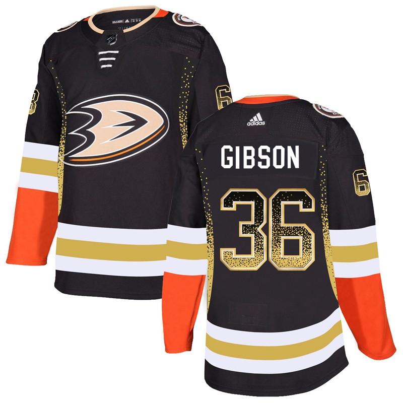 Ducks 36 John Gibson Black Drift Fashion  Jersey