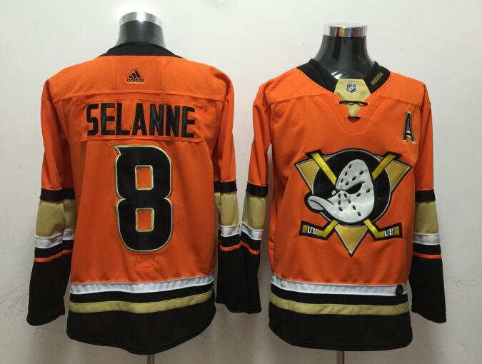 Ducks 8 Teemu Selanne Orange  Jersey