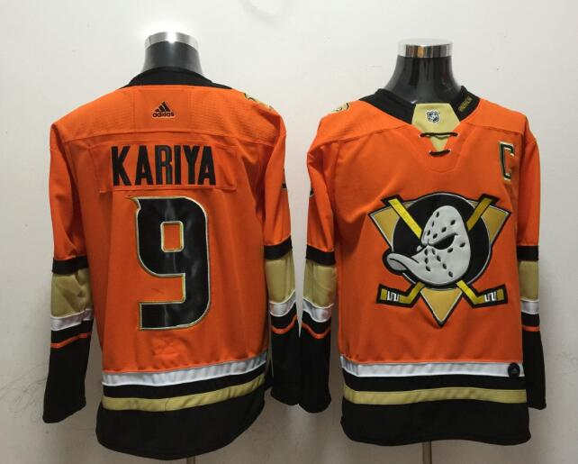 Ducks 9 Paul Kariya Orange  Jersey