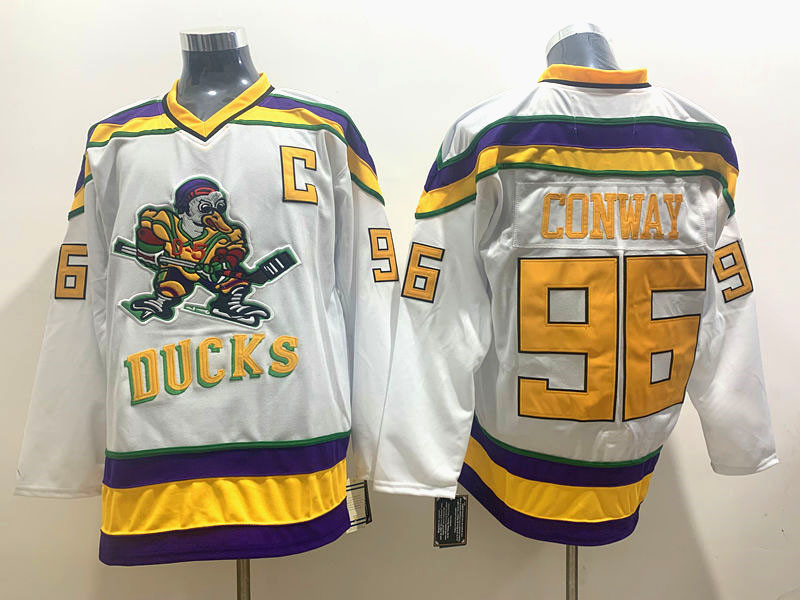 Ducks 96 Charlie Conway White CCM jersey