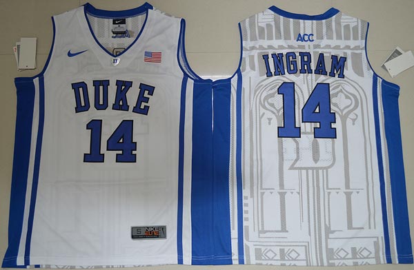 Duke Blue Devils 14 Brandon Ingram White Basketball Stitched NCAA Jersey