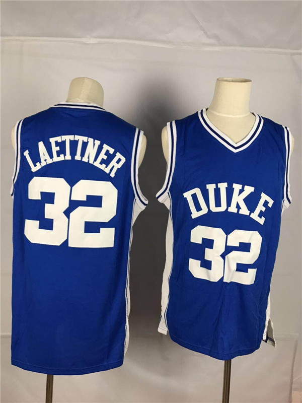 Duke Blue Devils 32 Christian Laettner Blue College Basketball Jersey