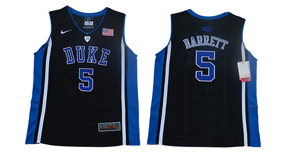 Duke Blue Devils 5 RJ Barrett Black Youth  College Basketball Jersey