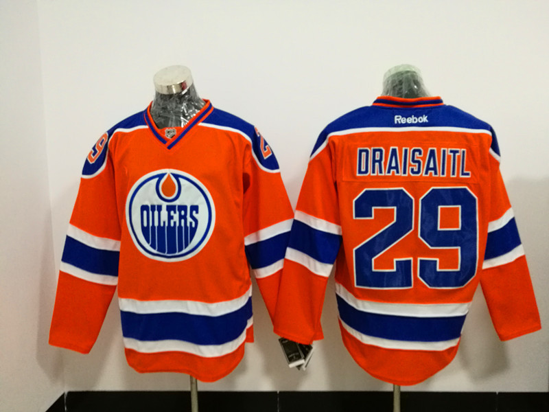Edmonton Oilers 29 Leon Draisaitl Authentic Orange Third NHL Jersey