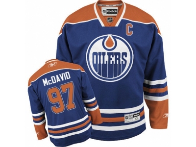 Edmonton Oilers 97 Connor McDavid Authentic Royal Blue Home C Patch NHL Jersey