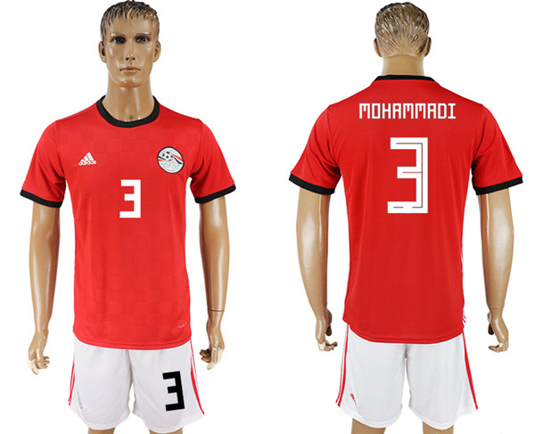 Egypt 3 MOHAMMADI Home 2018 FIFA World Cup Soccer Jersey