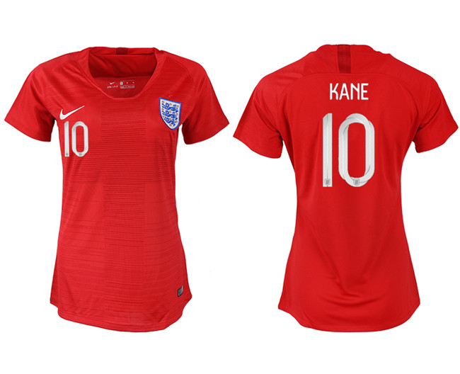 England 10 KANE Away Women 2018 FIFA World Cup Soccer Jersey