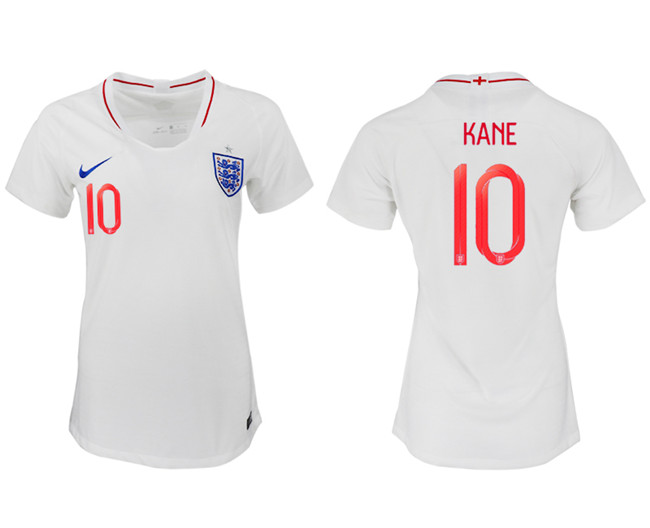 England 10 KANE Home Women 2018 FIFA World Cup Soccer Jersey