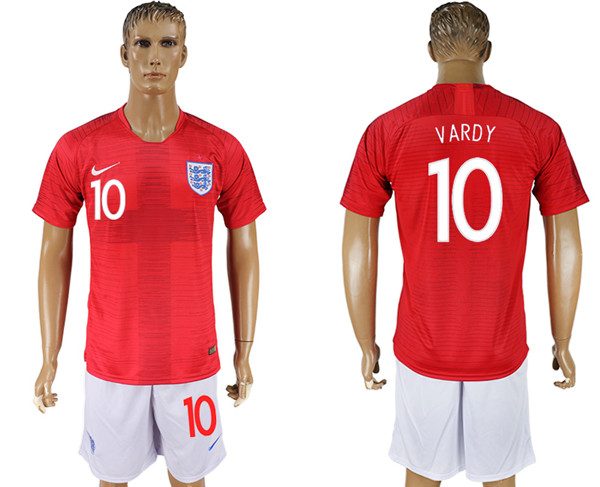 England 10 VARDY Away 2018 FIFA World Cup Soccer Jersey