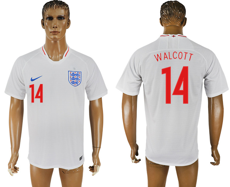 England 14 WALCOTT Home 2018 FIFA World Cup Thailand Soccer Jersey