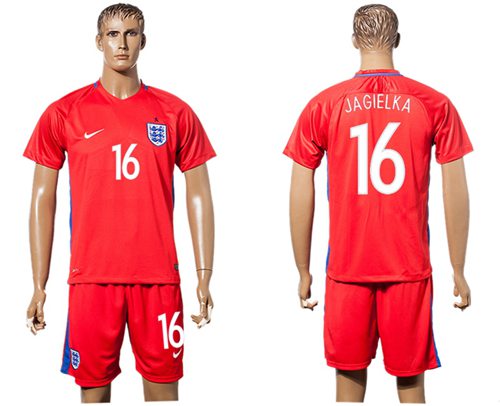 England 16 Jagielka Away Soccer Country Jersey