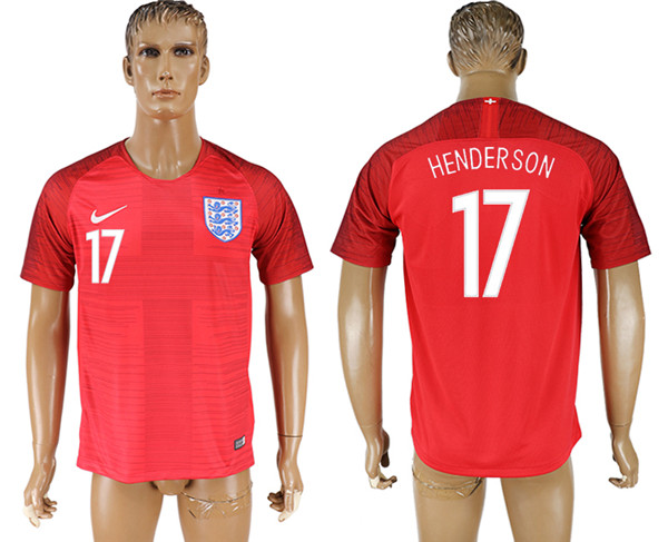 England 17 HENDERSON Away 2018 FIFA World Cup Thailand Soccer Jersey