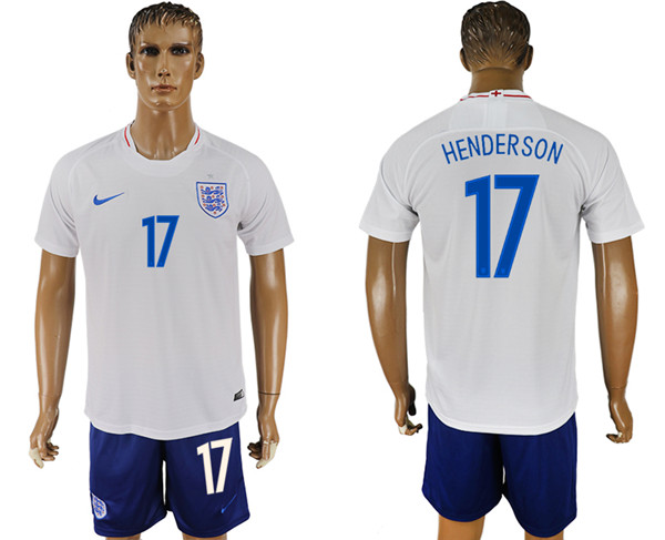 England 17 HENDERSON Home 2018 FIFA World Cup Soccer Jersey