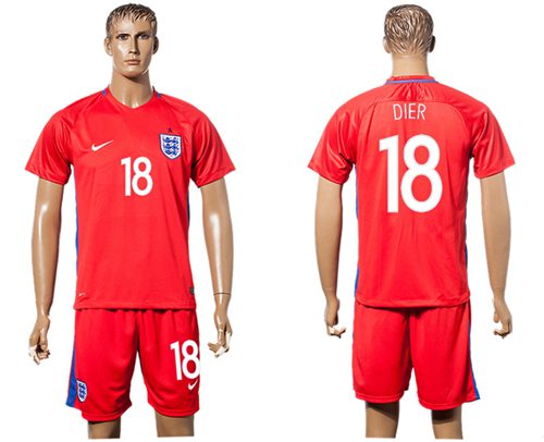 England 18 Dier Away Soccer Country Jersey