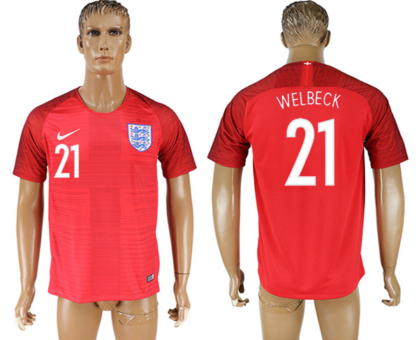 England 21 WELBECK Away 2018 FIFA World Cup Thailand Soccer Jersey